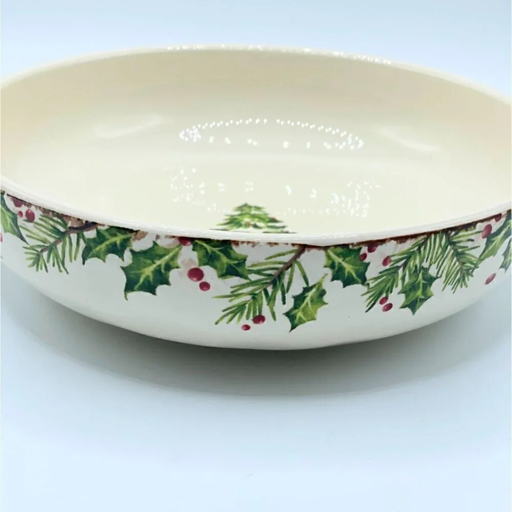 Pier 1 Winter's Wonder Holiday Christmas Ironstone Dinner Cereal Soup Bowl 8